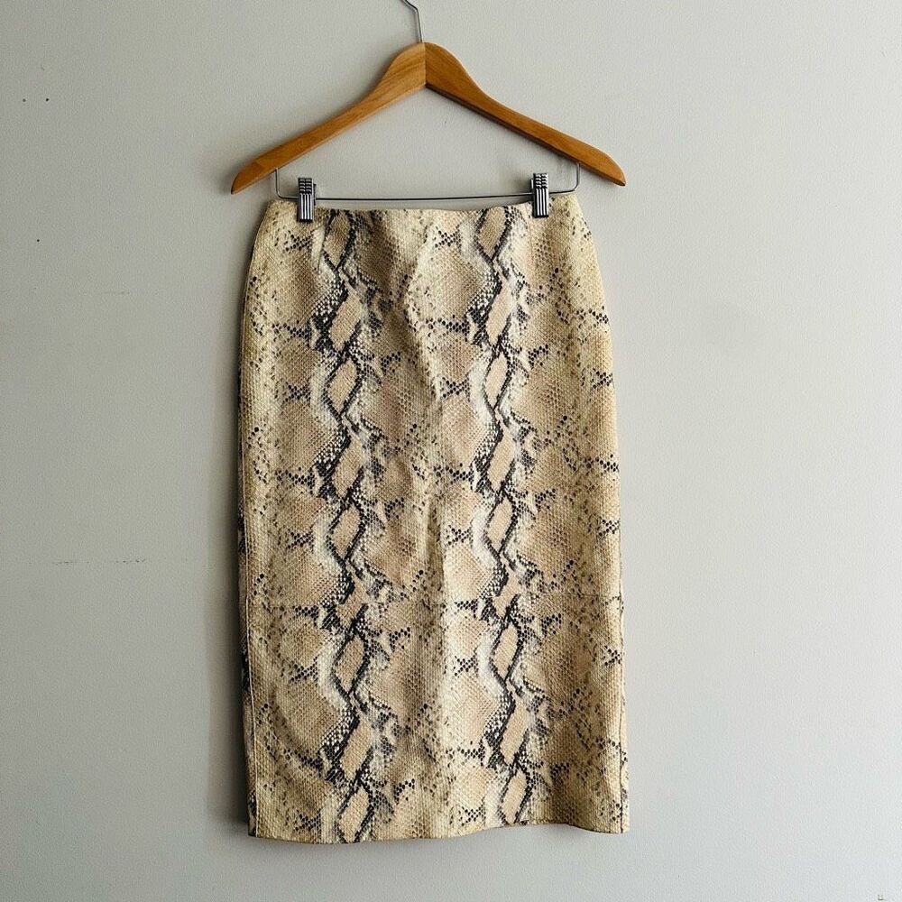 Lafayette 148 Casey Diamondback Snake texture Suede Skirt Midi Luxury $1148